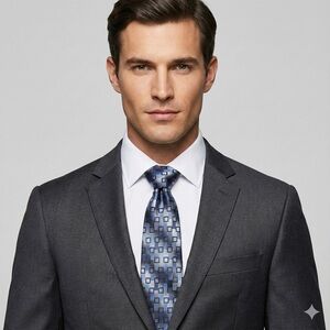 Sophisticated Blue Geometric Tie for Men